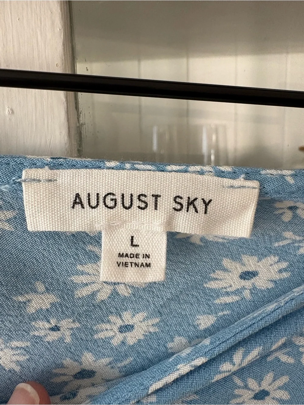 August Sky Blue Daisy Print Midi Skirt - Picture 4 of 6